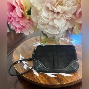Vintage Black monogram Coach Wristlet